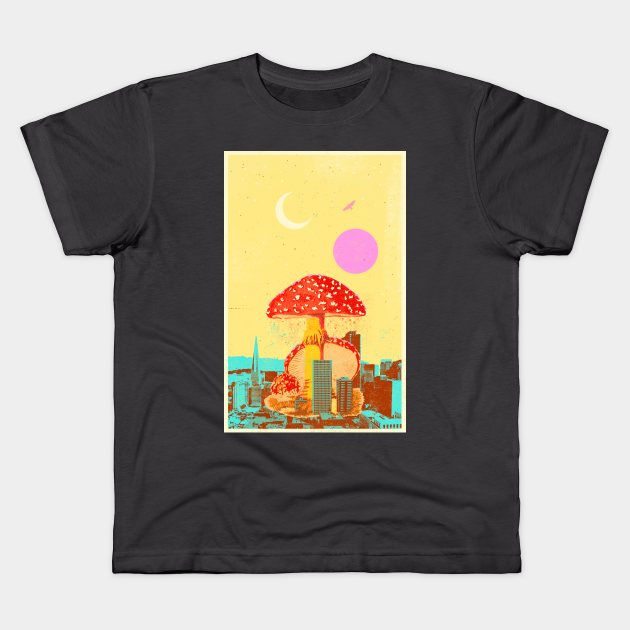 MUSHROOM CITY VI Kids T-Shirt by Showdeer